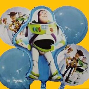 GLOBO 5 PIEZAS "TOY STORY" Globo principal 70 cms aprox y 4 de 45 cms aprox