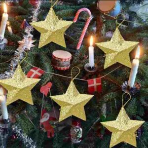 ADORNO ESTRELLA x 3 "COLGANTE BRILLOS" NAVIDEÑO x 3     item 2023-2