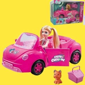 AUTO DE LUJO GRANDE CON MUÑECA Y ACCESORIOS FUN CABRIOLET - Imagen 1