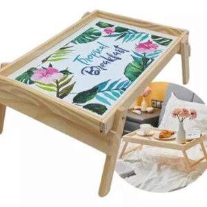 BANDEJAS DE MADERA "CON PATAS" Y LAMINA ESTAMPA  45*30 CMS