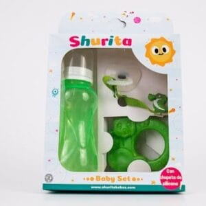 BABY SET EN CAJA SHURITA: mamadera, chupete, portachupete, mordillo - Imagen 5