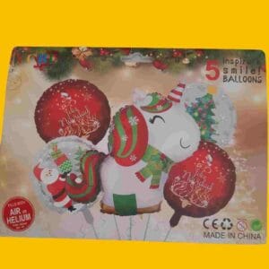GLOBO 5 PIEZAS "NAVIDAD" Globo principal 70 cms aprox y 4 de 45 cms aprox - Imagen 2