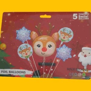 GLOBO 5 PIEZAS "NAVIDAD" Globo principal 70 cms aprox y 4 de 45 cms aprox - Imagen 1