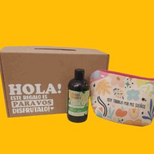 BOX CAJA REGALO GRANDE incluye: Caja regalo, Neceser de neoprene, body wash (jabon corporal)