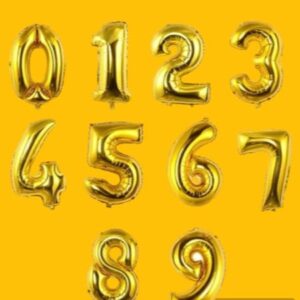 GLOBO DORADO NUMERO "5" 32 Pulgadas 85 cms aprox