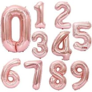 GLOBO ROSA GOLD NUMERO "4" 16 Pulgadas 45 cms aprox