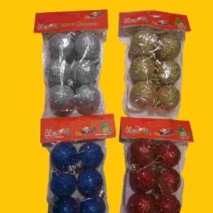 ADORNO PELOTITA DORADA x 6 unidades lisas o con brillos