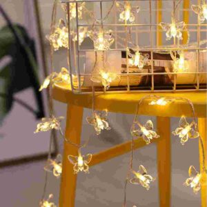 GUIRNALDA LED MARIPOSAS "COLOR CALIDO" A ENCHUFE