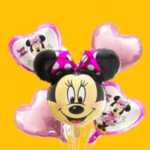 GLOBO 5 PIEZAS "MINNIE MOUSE" Globo principal 70 cms aprox y 4 de 45 cms aprox - Image 1
