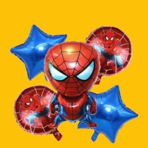 GLOBO 5 PIEZAS "HOMBRE ARAÑA SPIDER MAN" Globo principal 70 cms aprox y 4 de 45 cms aprox - Image 1