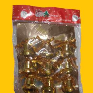 ADORNO CAMPANAS NAVIDEÑAS DORADAS x 9 unidades