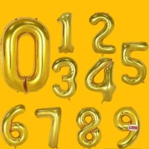 GLOBO DORADO NUMERO "6" 16 pulgadas 45 cms aprox