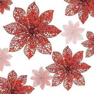 ADORNO "FLOR" x 2 "COLGANTE BRILLOS" NAVIDEÑO    variedad de colores
