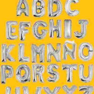 GLOBO LETRAS "A a la Z" 16 pulgadas (45 CMS aprox) DORADO O PLATEADO - Imagen 2