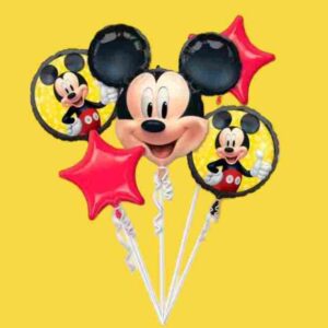 GLOBO 5 PIEZAS "MICKEY MOUSE" Globo principal 70 cms aprox y 4 de 45 cms aprox - Imagen 1