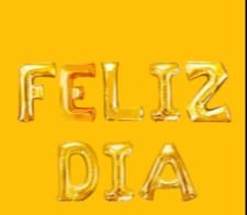 GLOBO 8 PIEZAS "FELIZ DIA" COLOR "DORADO" 16 Pulgadas 45 cms aprox