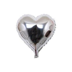 GLOBO "CORAZON PLATEADO LISO" 18 pulgadas 50 cms aprox