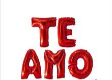 GLOBO 5 PIEZAS "TE AMO" COLOR "ROJO" 16 Pulgadas 45 cms aprox