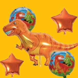 GLOBO 5 PIEZAS "DINOSAURIO" Globo principal 70 cms aprox y 4 de 45 cms aprox - Imagen 2