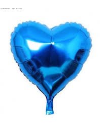 GLOBO "CORAZON AZUL LISO" 18 pulgadas 50 cms aprox