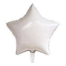 GLOBO "ESTRELLA BLANCO LISO" 10 pulgadas 20 cms aprox