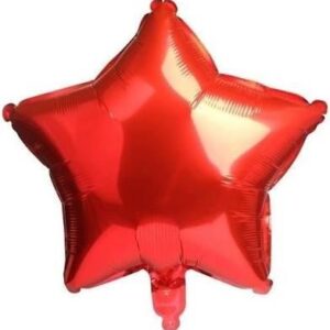 GLOBO "ESTRELLA ROJA LISO" 10 pulgadas 20 cms aprox