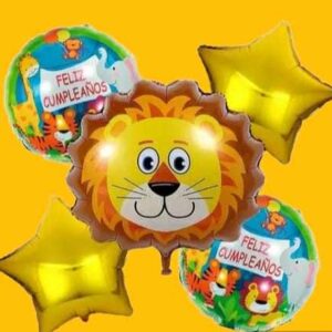 GLOBO 5 PIEZAS "TIGRE" Globo principal 70 cms aprox y 4 de 45 cms aprox