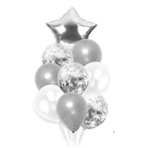 SET GLOBO x 9 unidades "PLATEADO" - Imagen 1