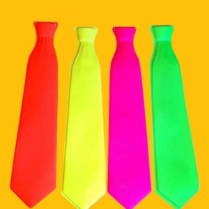CORBATA PLASTICA FLUOR x 1 variedad de colores y diseños - Image 2