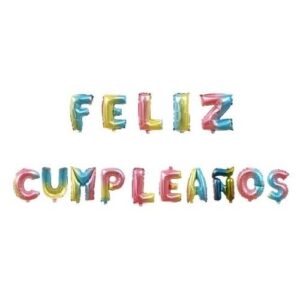 GLOBO 15 PIEZAS "FELIZ CUMPLEAÑOS" COLOR "MULTICOLOR" 16 Pulgadas 45 cms aprox