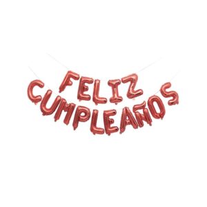GLOBO 15 PIEZAS "FELIZ CUMPLEAÑOS" COLOR "ROJO" 16 Pulgadas 45 cms aprox
