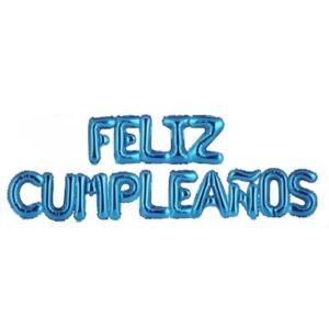 GLOBO 15 PIEZAS "FELIZ CUMPLEAÑOS" COLOR "AZUL" 16 Pulgadas 45 cms aprox