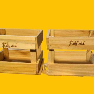 CAJONCITO RUSTICO DE MADERA 16 x 20 cms. cuadrado