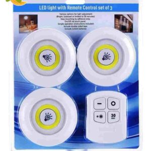 LAMPARA LED CON CONTROL X 3 UNIDADES - Imagen 1