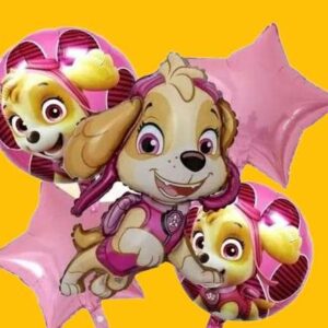 GLOBO 5 PIEZAS "PATRULLA CANINA PAW" Globo principal 70 cms aprox y 4 de 45 cms aprox - Imagen 2