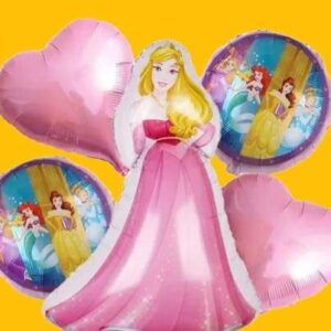 GLOBO 5 PIEZAS "PRINCESAS DISNEY" Globo principal 70 cms aprox y 4 de 45 cms aprox - Imagen 2
