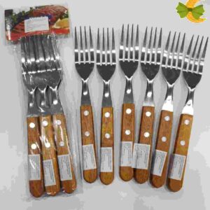 SET TENEDOR MANGO DE MADERA X 6 UNIDADES - Image 1