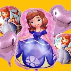 GLOBO 5 PIEZAS "PRINCESA SOFIA" Globo principal 70 cms aprox y 4 de 45 cms aprox - Image 1