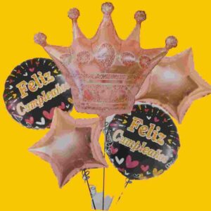 GLOBO 5 PIEZAS "CORONA THE KING" Globo principal 70 cms aprox y 4 de 45 cms aprox - Image 2