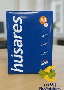 RESMA x 500 hjs HUSARES A4 CALIDAD PREMIUN 75 GRS AZUL