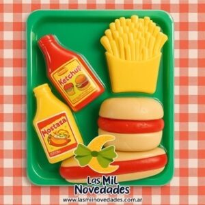 SET DE COMIDAS RAPIDAS "CON BANDEJA" FAST FOOD Wawi