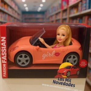 AUTO DE LUJO GRANDE CON MUÑECA Y ACCESORIOS FUN CABRIOLET AUTO DE BARBIE