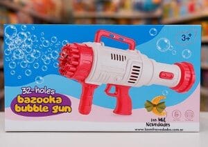 PISTOLA "BURBUJERO" EN CAJA TINY BUBLES ¨BAZOOKA BUBBLE GUN¨ - Imagen 1