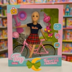MUÑECA EN CAJA TINY "Y SU BICICLETA" - Imagen 1