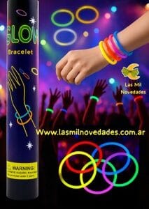 TUBO CON 50 PULSERAS LUMINOSAS DE "NEON" COTILLON