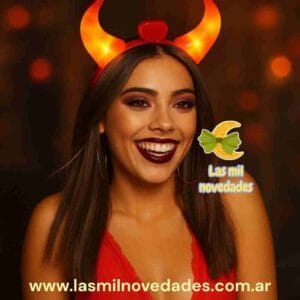 VINCHA CUERNITO DIABLITO *CON LUZ**** - Imagen 1