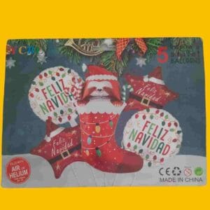 GLOBO 5 PIEZAS "NAVIDAD" Globo principal 70 cms aprox y 4 de 45 cms aprox - Imagen 4