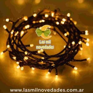 LUZ ARROZ BLANCO CALIDO 100 luces 8 funciones