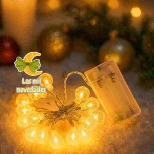 GUIRNALDA LED PELOTITA "COLOR *CALIDO*" 3 MTS A PILAS (no incluidas)