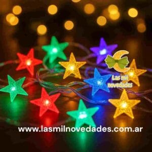 GUIRNALDA LED ESTRELLA "COLOR *MULTICOLOR*" 3 MTS A PILAS (no incluidas)